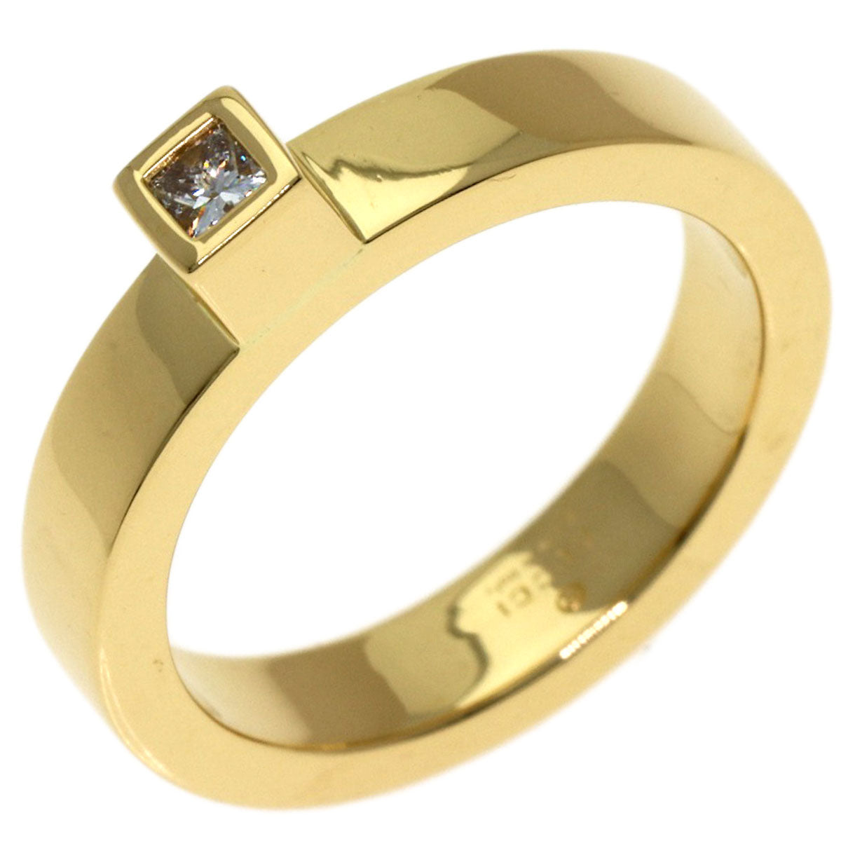 GUCCI Square Diamond Ring K18 Yellow Gold Ladies [Used]