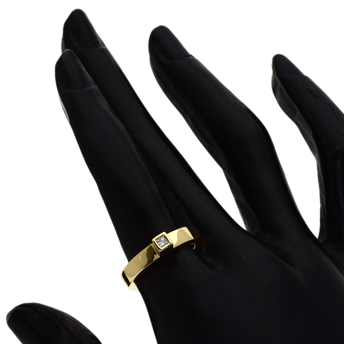 GUCCI Square Diamond Ring K18 Yellow Gold Ladies [Used]