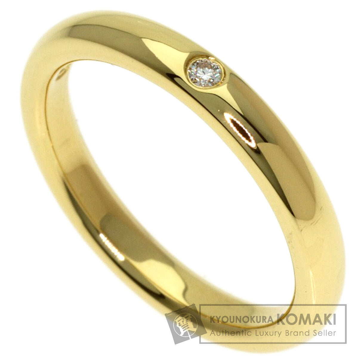 TIFFANY&Co. Stacking Band 1P Diamond Ring K18 Yellow Gold Ladies [Used]