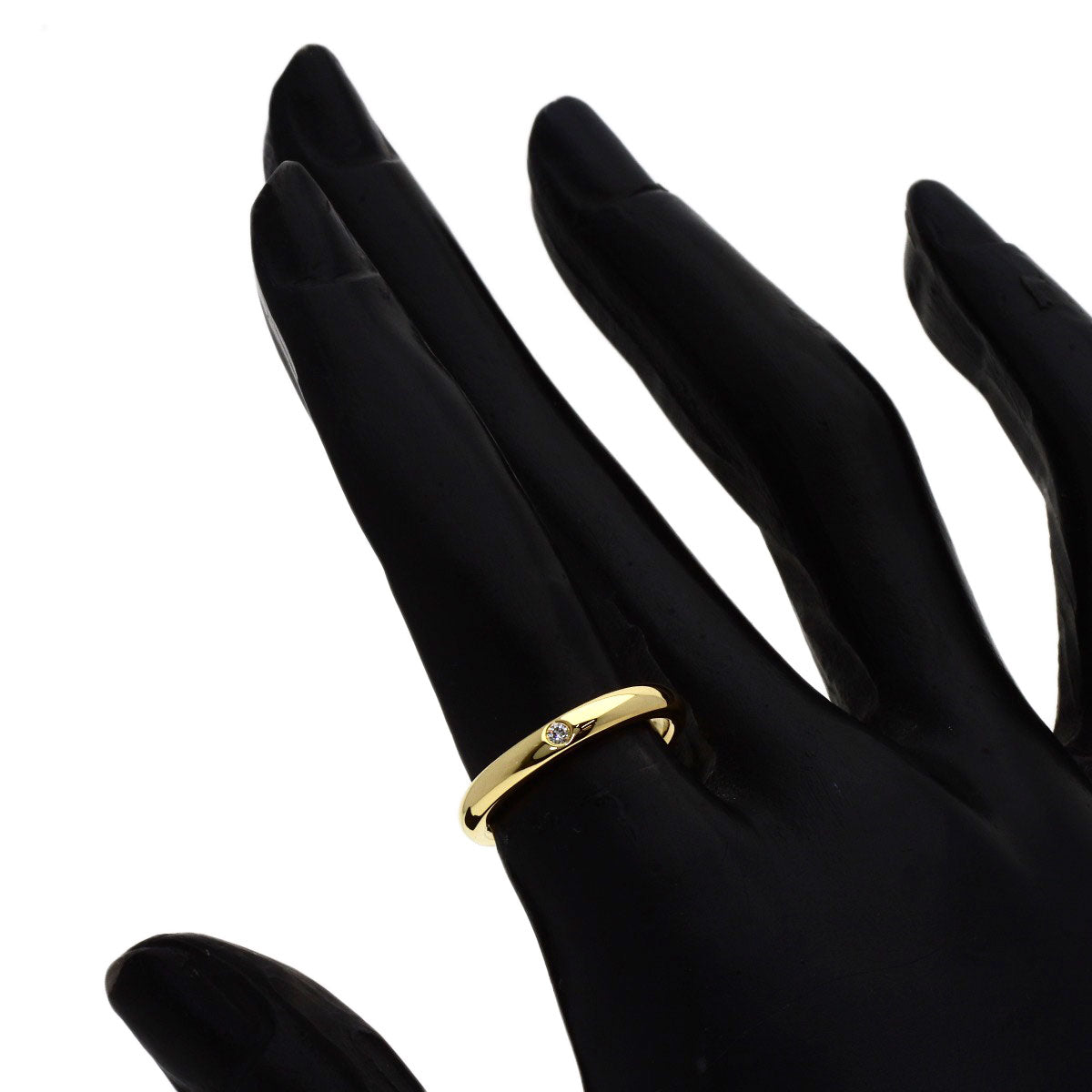 TIFFANY&Co. Stacking Band 1P Diamond Ring K18 Yellow Gold Ladies [Used]