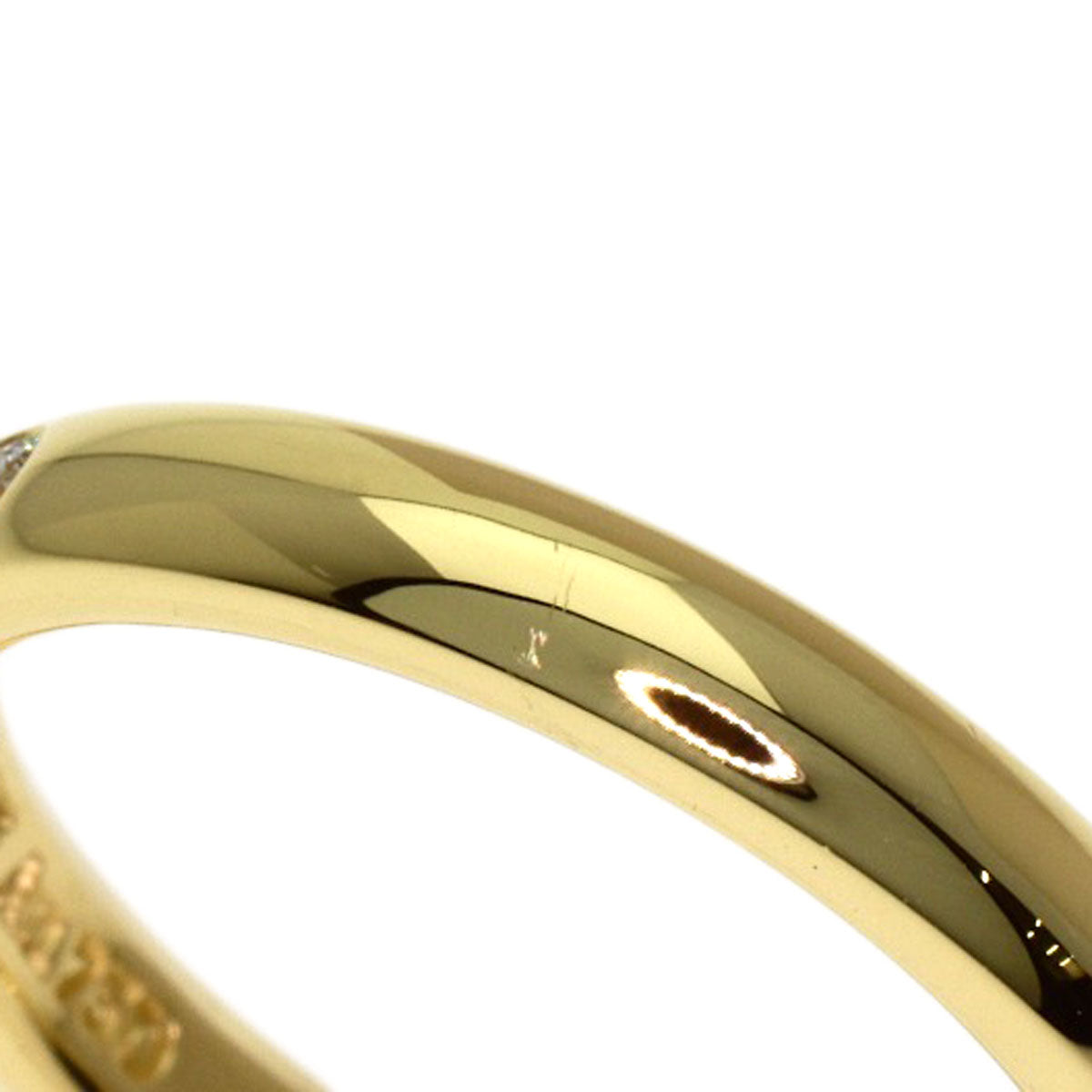 TIFFANY&Co. Stacking Band 1P Diamond Ring K18 Yellow Gold Ladies [Used]