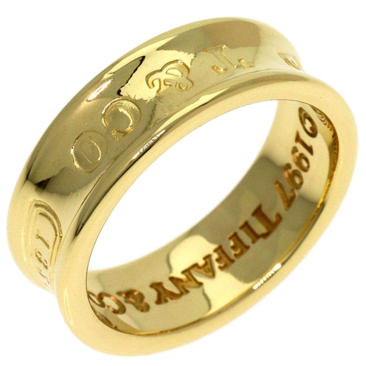 TIFFANY&Co. 1837 Ring K18 Yellow Gold Ladies [Used]