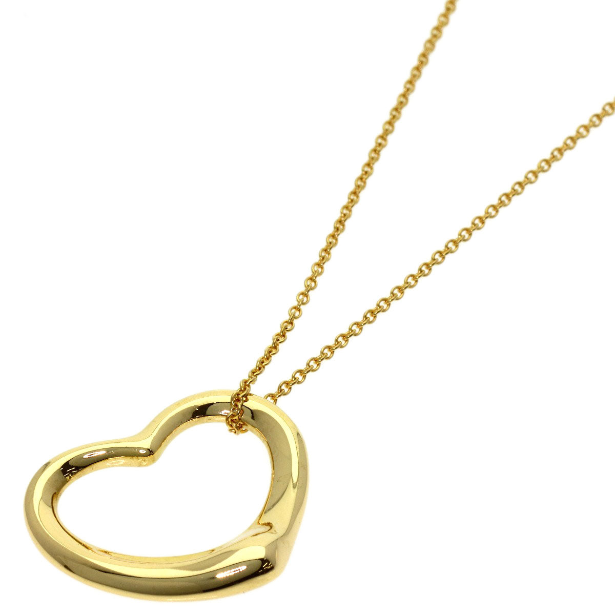 TIFFANY&Co. Open heart Necklace K18 Yellow Gold Ladies [Used]