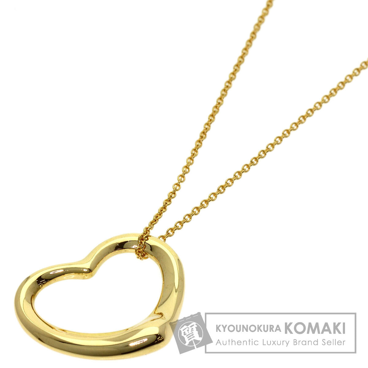 TIFFANY&Co. Open heart Necklace K18 Yellow Gold Ladies [Used]