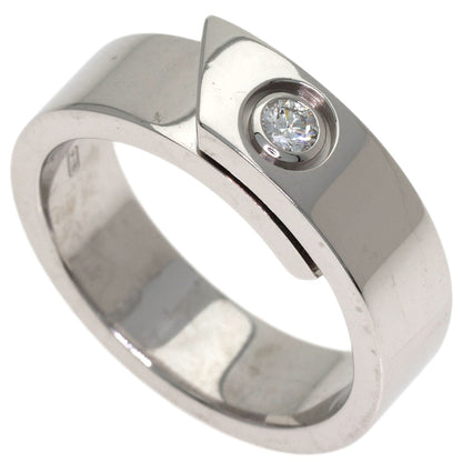 CARTIER Anniversary 1P Diamond #53 Ring K18 White Gold Ladies [Used]