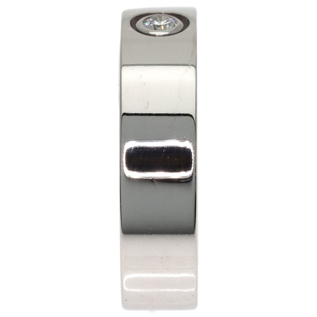 CARTIER Anniversary 1P Diamond #53 Ring K18 White Gold Ladies [Used]