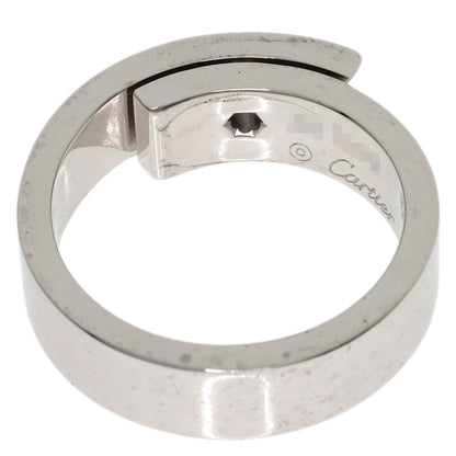 CARTIER Anniversary 1P Diamond #53 Ring K18 White Gold Ladies [Used]
