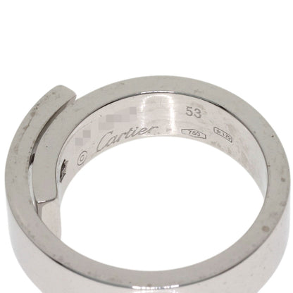 CARTIER Anniversary 1P Diamond #53 Ring K18 White Gold Ladies [Used]