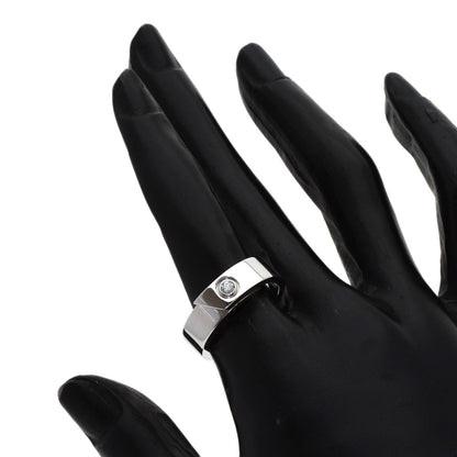 CARTIER Anniversary 1P Diamond #53 Ring K18 White Gold Ladies [Used]