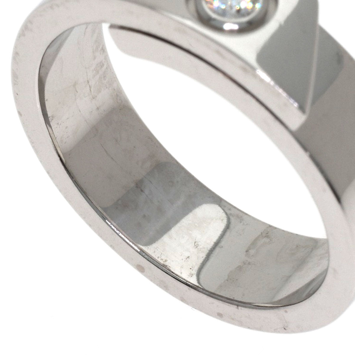CARTIER Anniversary 1P Diamond #53 Ring K18 White Gold Ladies [Used]