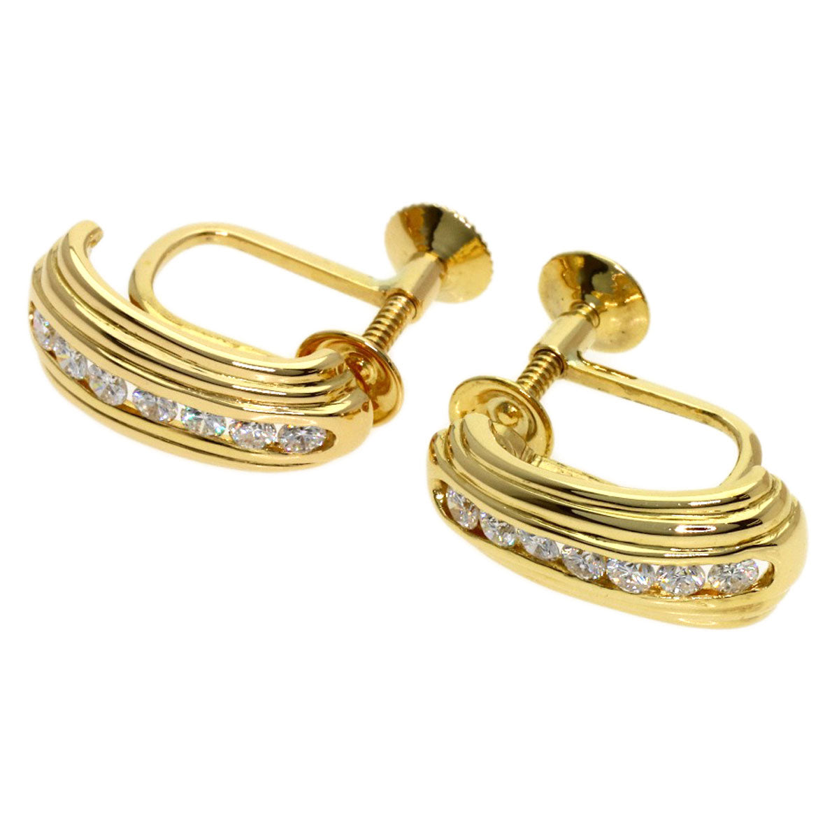 TASAKI Diamond Earring K18 Yellow Gold Ladies [Used]