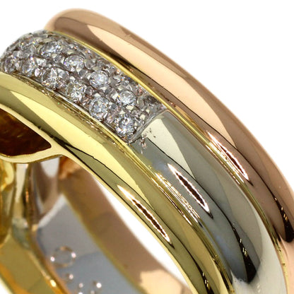 Ponte Vecchio Three-color Diamond Ring K18 Yellow Gold K18 White GoldLadies [Used]