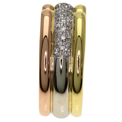 Ponte Vecchio Three-color Diamond Ring K18 Yellow Gold K18 White GoldLadies [Used]