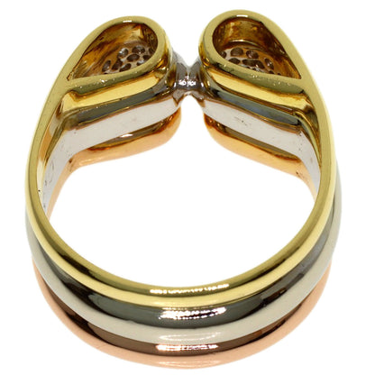 Ponte Vecchio Three-color Diamond Ring K18 Yellow Gold K18 White GoldLadies [Used]