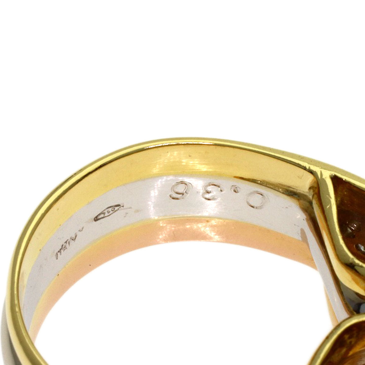 Ponte Vecchio Three-color Diamond Ring K18 Yellow Gold K18 White GoldLadies [Used]