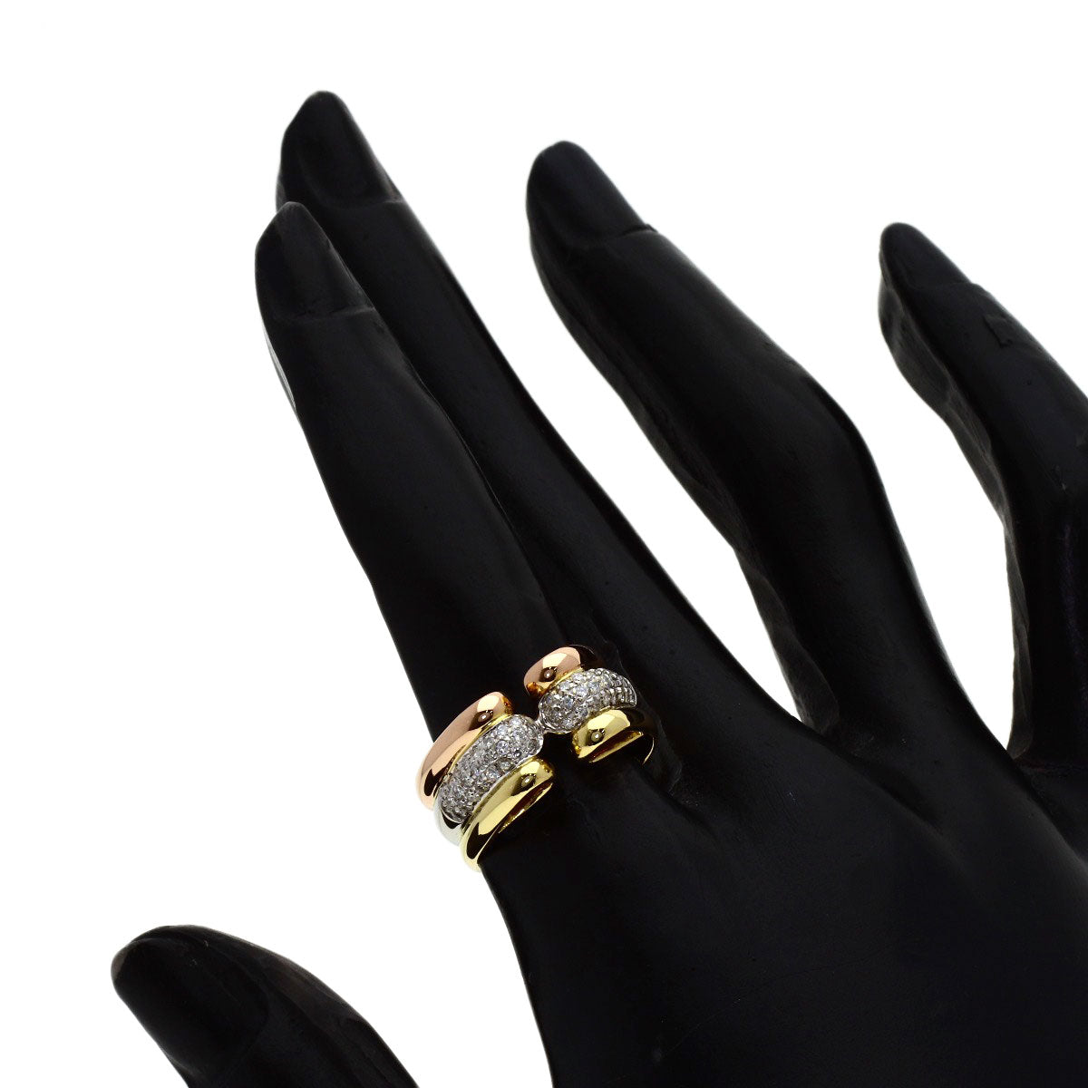 Ponte Vecchio Three-color Diamond Ring K18 Yellow Gold K18 White GoldLadies [Used]
