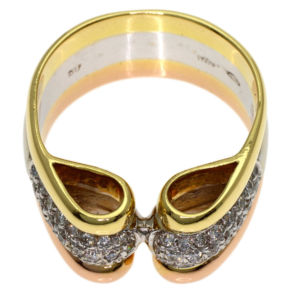 Ponte Vecchio Three-color Diamond Ring K18 Yellow Gold K18 White GoldLadies [Used]