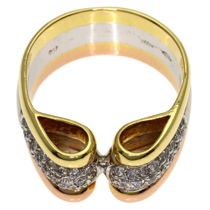 Ponte Vecchio Three-color Diamond Ring K18 Yellow Gold K18 White GoldLadies [Used]