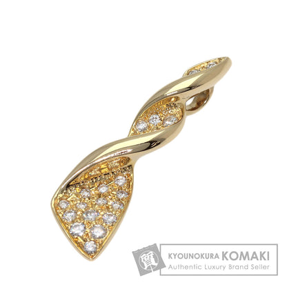 MIKIMOTO Twisted Diamond Pendant top K18 Yellow Gold Ladies [Used]