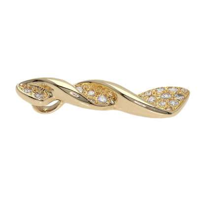MIKIMOTO Twisted Diamond Pendant top K18 Yellow Gold Ladies [Used]