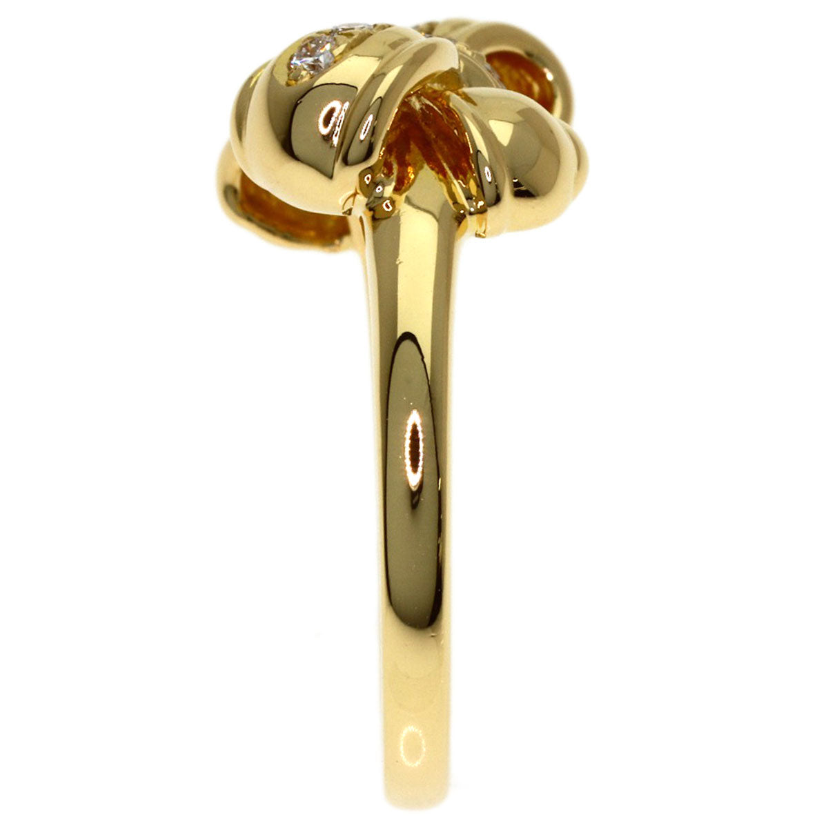 TASAKI Ribbon Diamond Ring K18 Yellow Gold Ladies [Used]