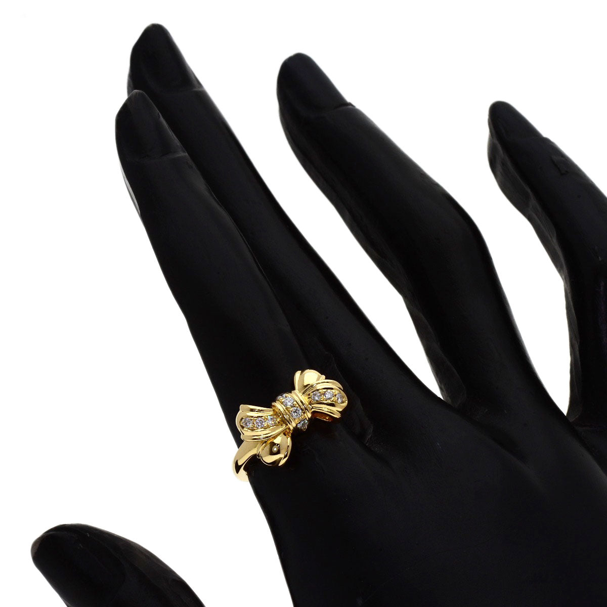 TASAKI Ribbon Diamond Ring K18 Yellow Gold Ladies [Used]