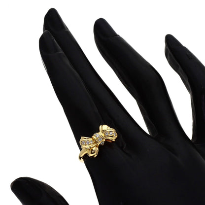 TASAKI Ribbon Diamond Ring K18 Yellow Gold Ladies [Used]