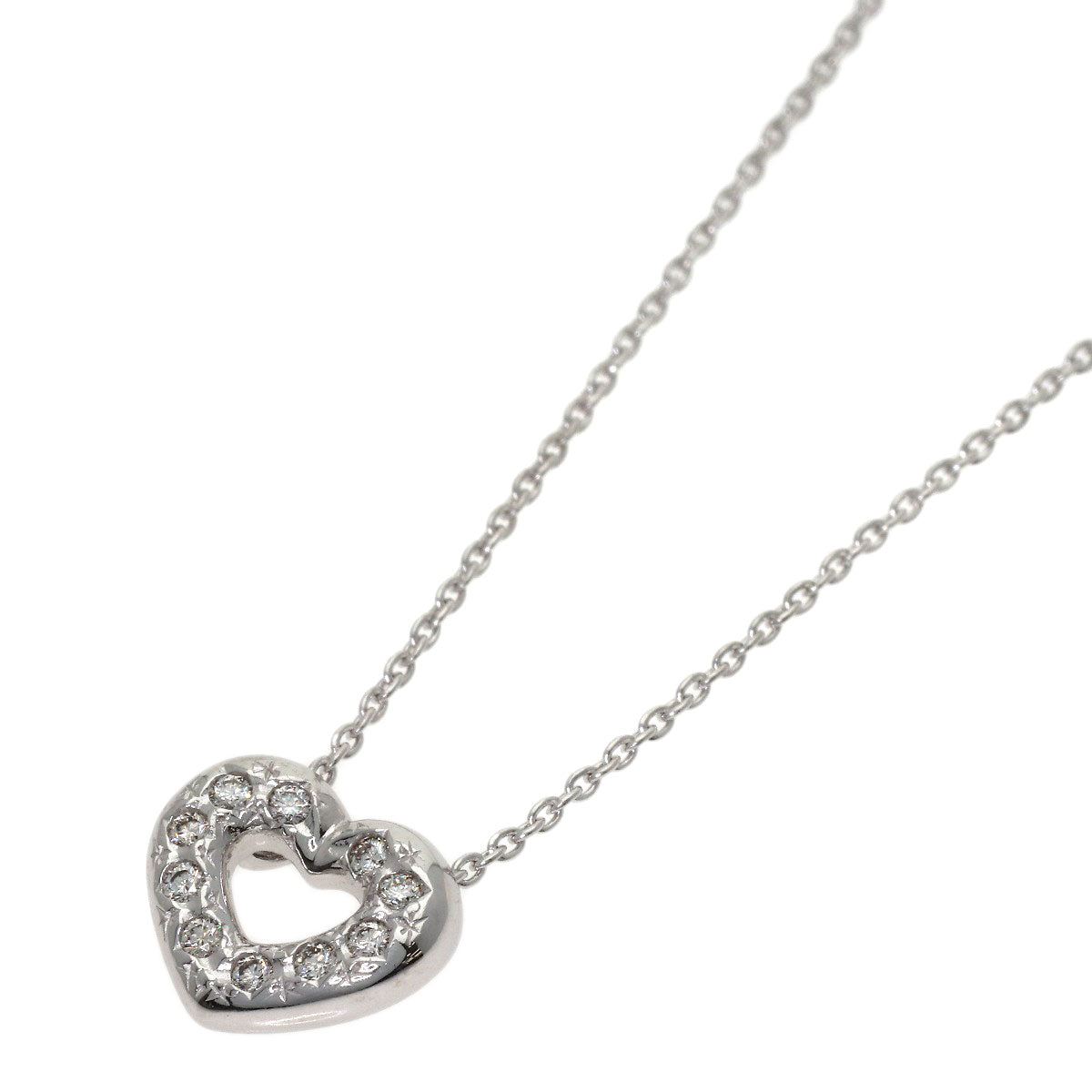 TASAKI Heart Diamond Necklace K18 White Gold Ladies [Used]