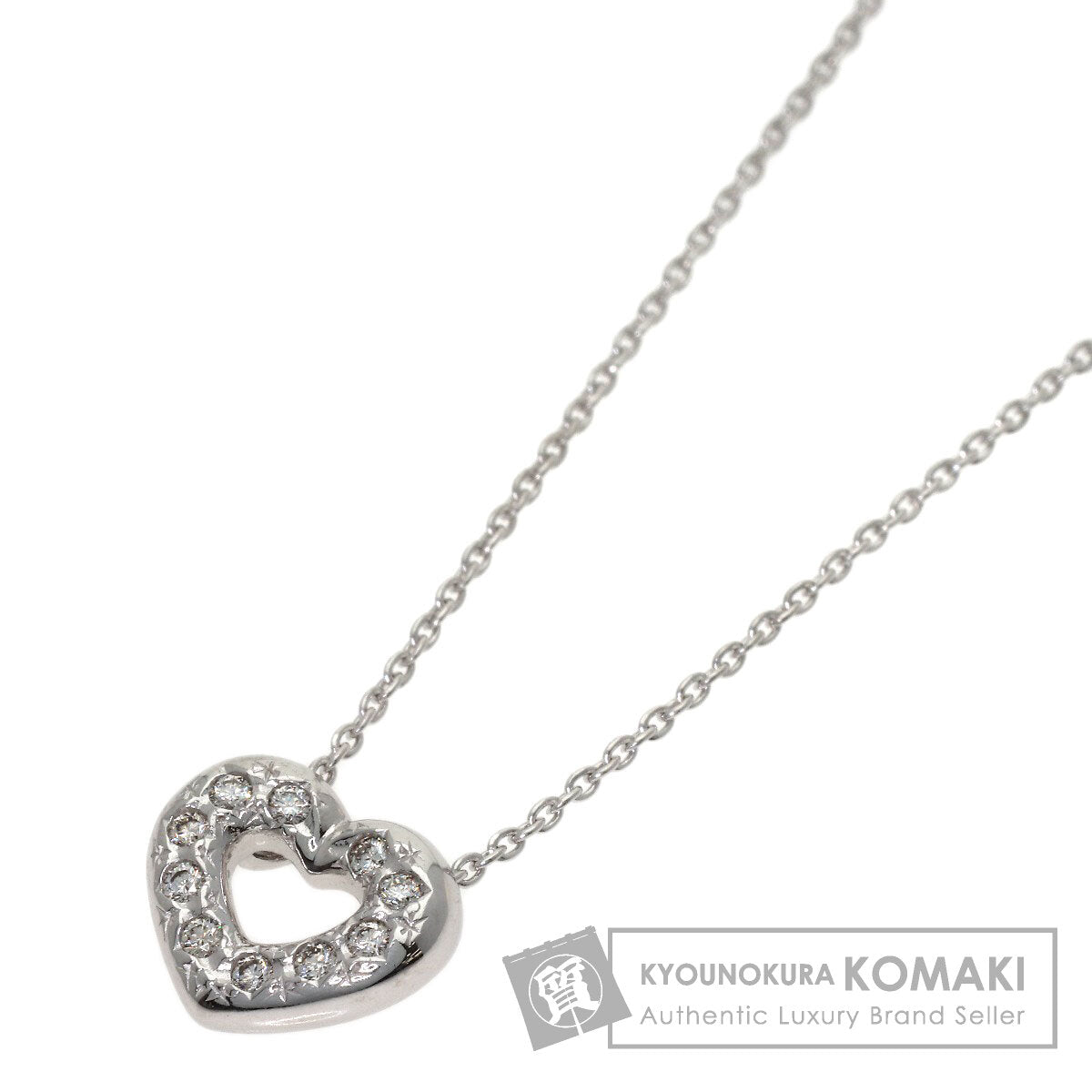 TASAKI Heart Diamond Necklace K18 White Gold Ladies [Used]