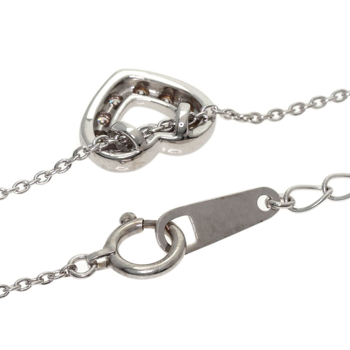 TASAKI Heart Diamond Necklace K18 White Gold Ladies [Used]