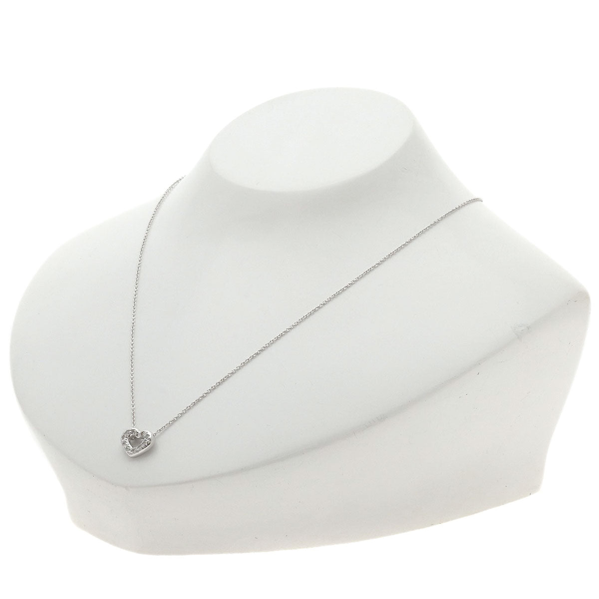 TASAKI Heart Diamond Necklace K18 White Gold Ladies [Used]