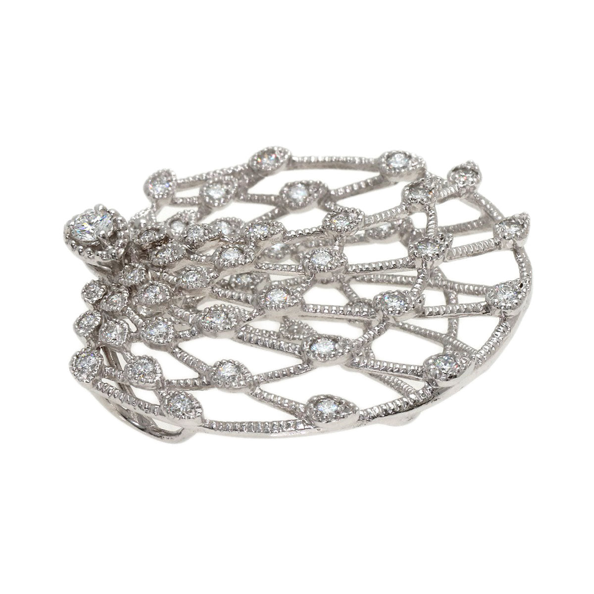 Queen Diamond Brooch Platinum PT950 Ladies [Used]