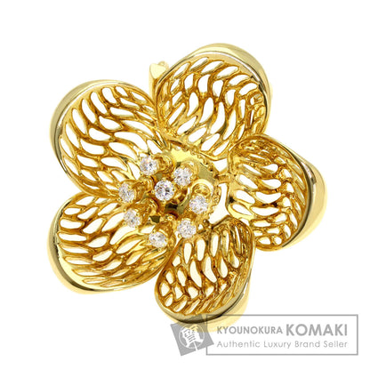 Queen Flower Diamond Pendant top K18 Yellow Gold Ladies [Used]