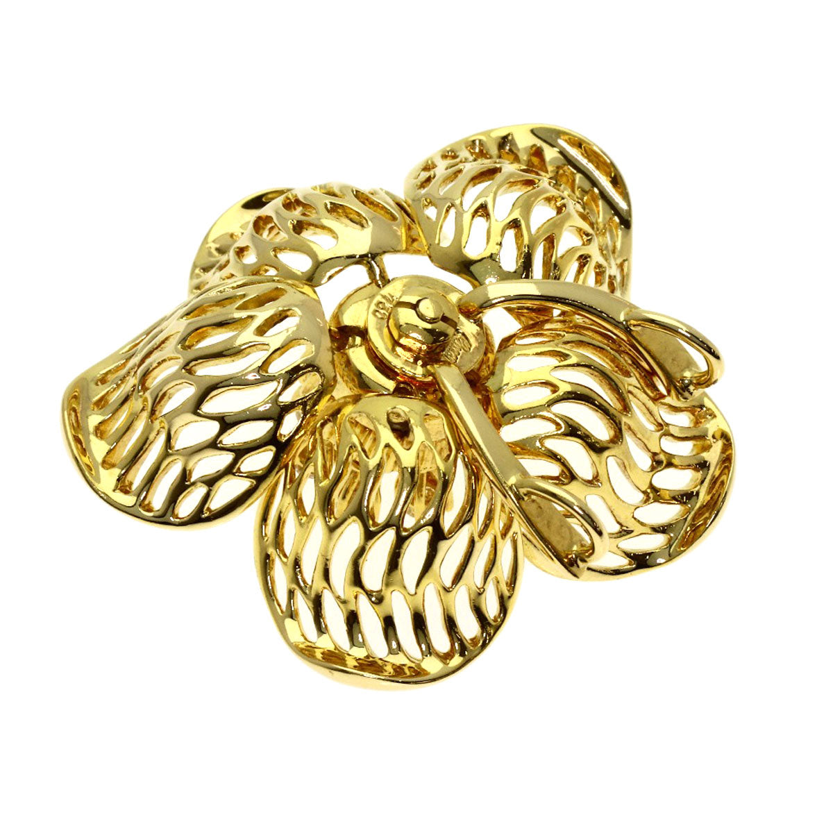 Queen Flower Diamond Pendant top K18 Yellow Gold Ladies [Used]
