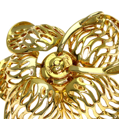 Queen Flower Diamond Pendant top K18 Yellow Gold Ladies [Used]