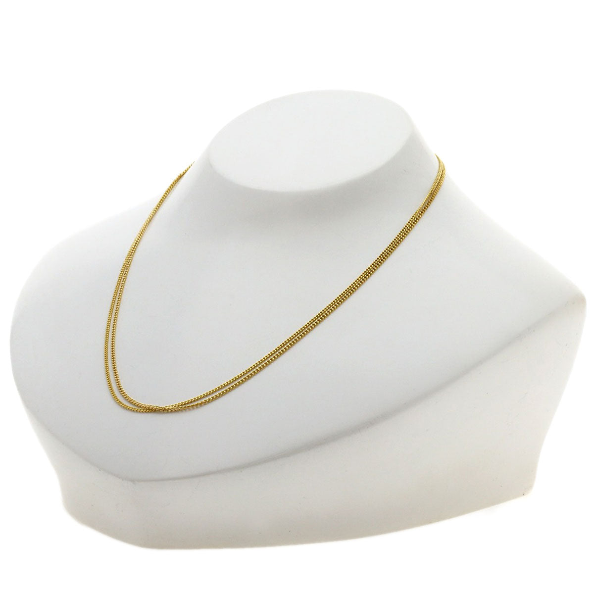 Chain 2 strands 14.6" Necklace K18 Yellow Gold 4.6g　Ladies