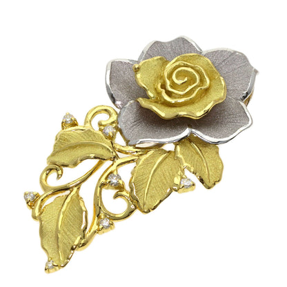 SHUN TAMURA Flower Diamond 2WAY Pendant top K18 Yellow Gold K18 White GoldLadies [Used]