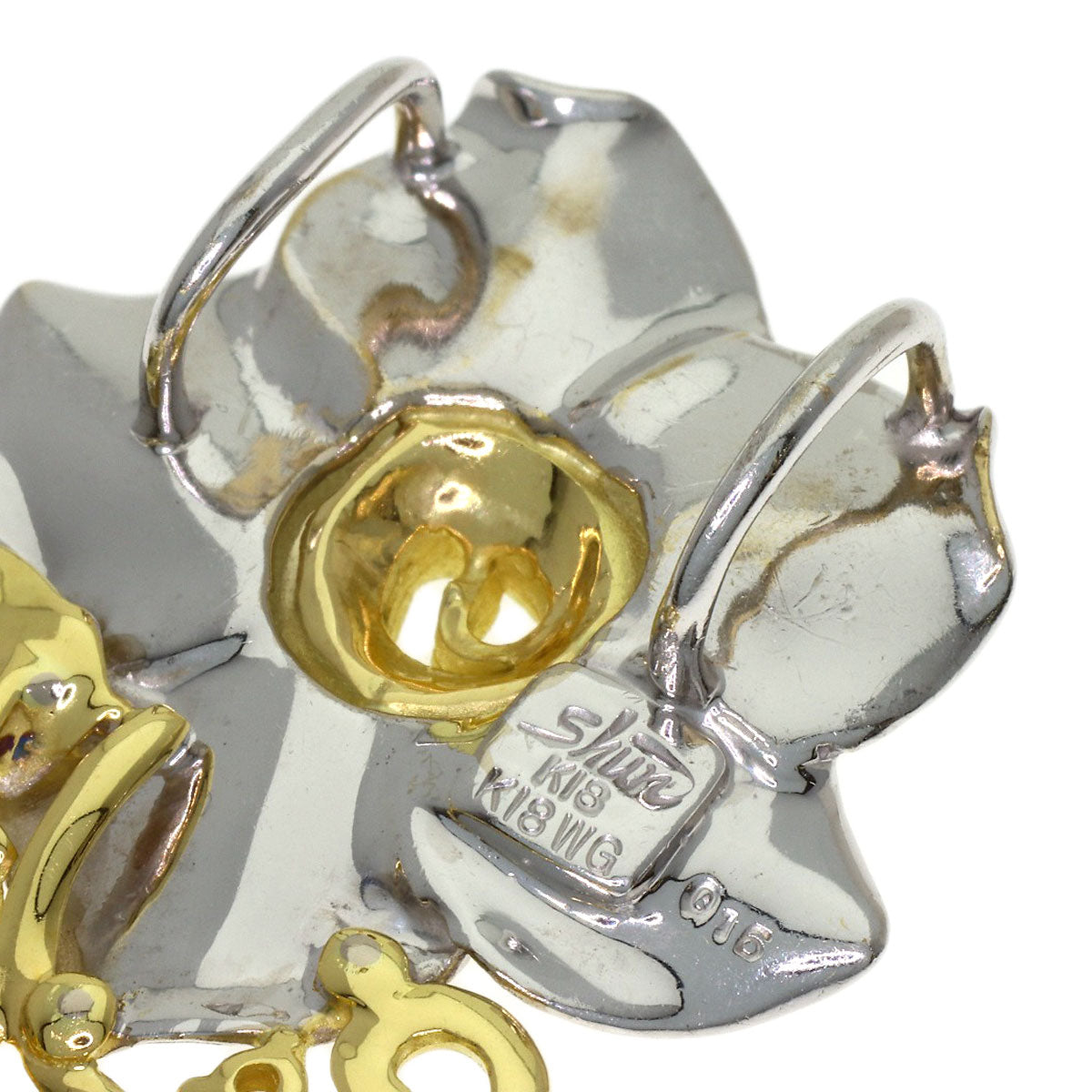 SHUN TAMURA Flower Diamond 2WAY Pendant top K18 Yellow Gold K18 White GoldLadies [Used]