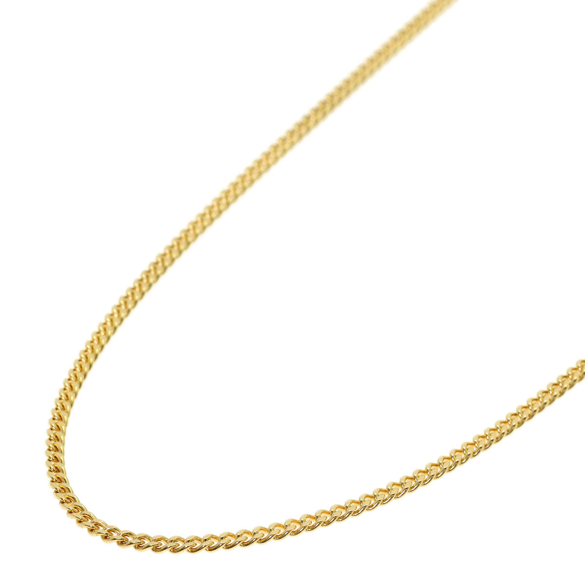 Curb chain Kihei 2 sides Necklace K18 Yellow Gold 10g　Ladies