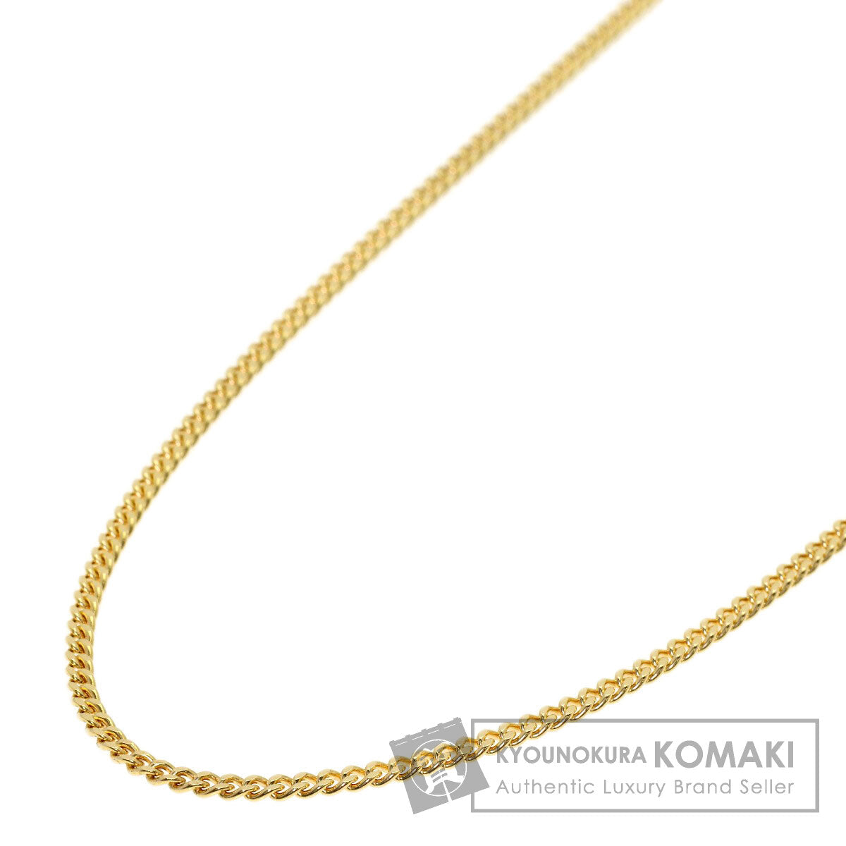 Curb chain Kihei 2 sides Necklace K18 Yellow Gold 10g　Ladies