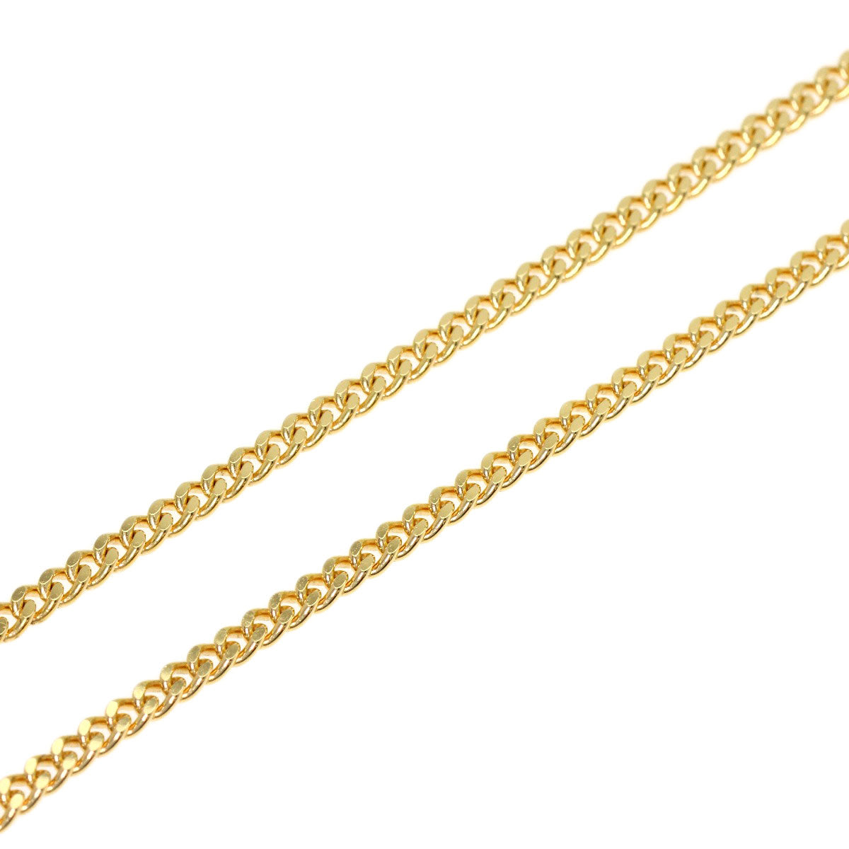Curb chain Kihei 2 sides Necklace K18 Yellow Gold 10g　Ladies