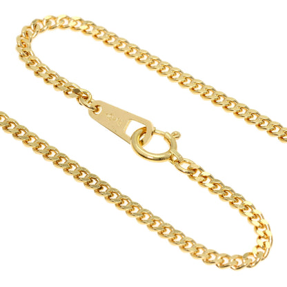 Curb chain Kihei 2 sides Necklace K18 Yellow Gold 10g　Ladies