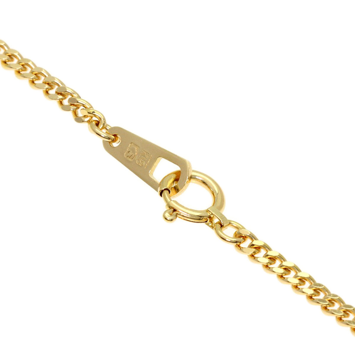 Curb chain Kihei 2 sides Necklace K18 Yellow Gold 10g　Ladies