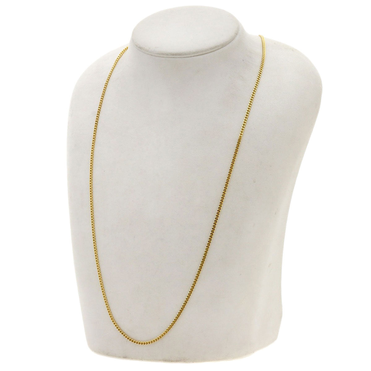 Curb chain Kihei 2 sides Necklace K18 Yellow Gold 10g　Ladies