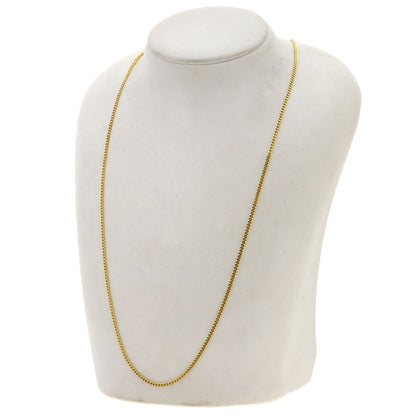 Curb chain Kihei 2 sides Necklace K18 Yellow Gold 10g　Ladies