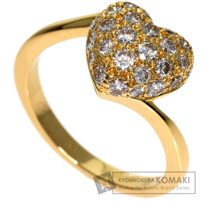 CARTIER Heart-shaped with diamond #49 Ring K18 Yellow Gold Ladies [Used]
