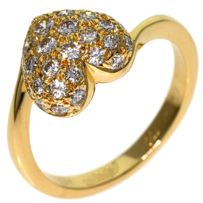 CARTIER Heart-shaped with diamond #49 Ring K18 Yellow Gold Ladies [Used]