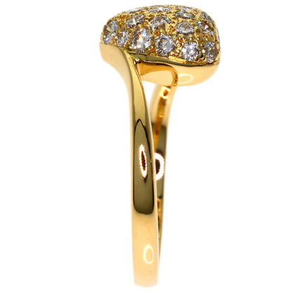 CARTIER Heart-shaped with diamond #49 Ring K18 Yellow Gold Ladies [Used]