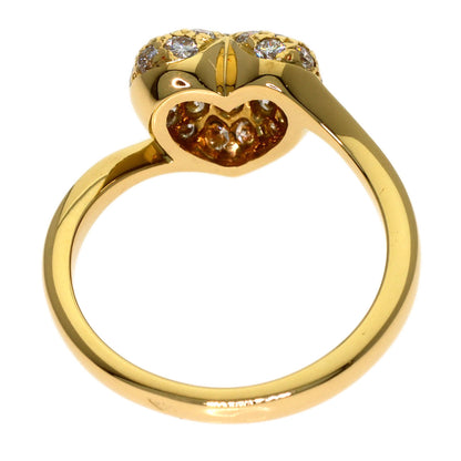 CARTIER Heart-shaped with diamond #49 Ring K18 Yellow Gold Ladies [Used]