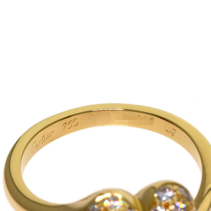 CARTIER Heart-shaped with diamond #49 Ring K18 Yellow Gold Ladies [Used]